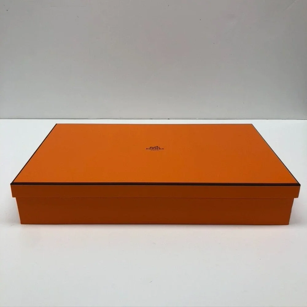 Authentic Hermes Orange Storage Gift Box Empty 15x9x2.5 Medium Rectangle